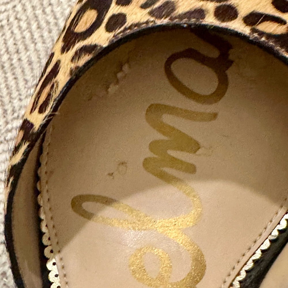 Sam Edelman Leopard Print Pointed Toe Heels - Picture 9 of 9